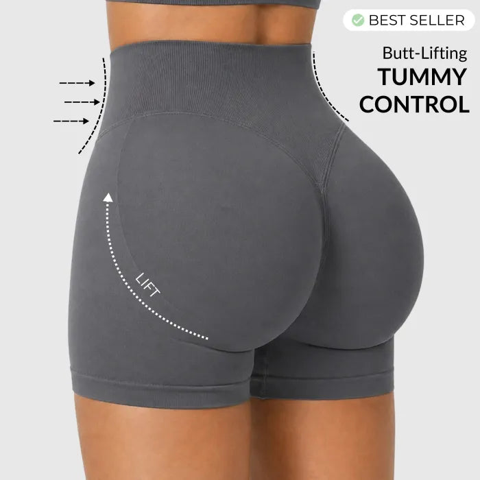 🍑 Contour Shaping Shorts, Tummy Control Butt Lifting Workout Shorts, Squat Proof Non-See Through Yoga Shorts