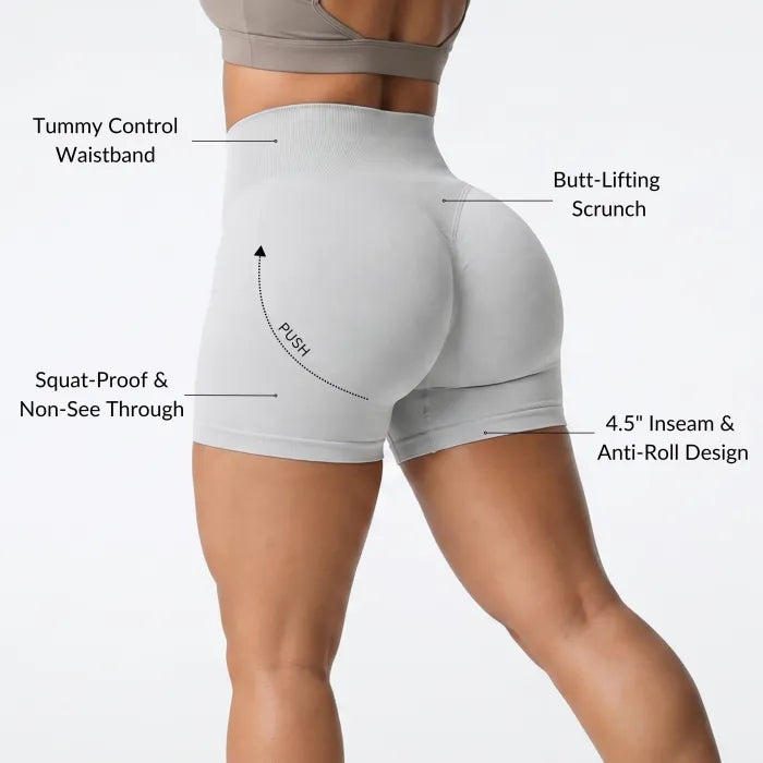 🍑 Contour Shaping Shorts, Tummy Control Butt Lifting Workout Shorts, Squat Proof Non-See Through Yoga Shorts