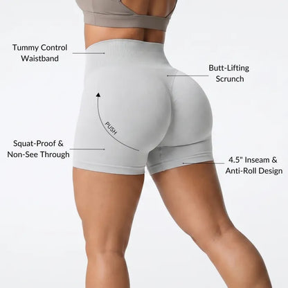 🍑 Contour Shaping Shorts, Tummy Control Butt Lifting Workout Shorts, Squat Proof Non-See Through Yoga Shorts