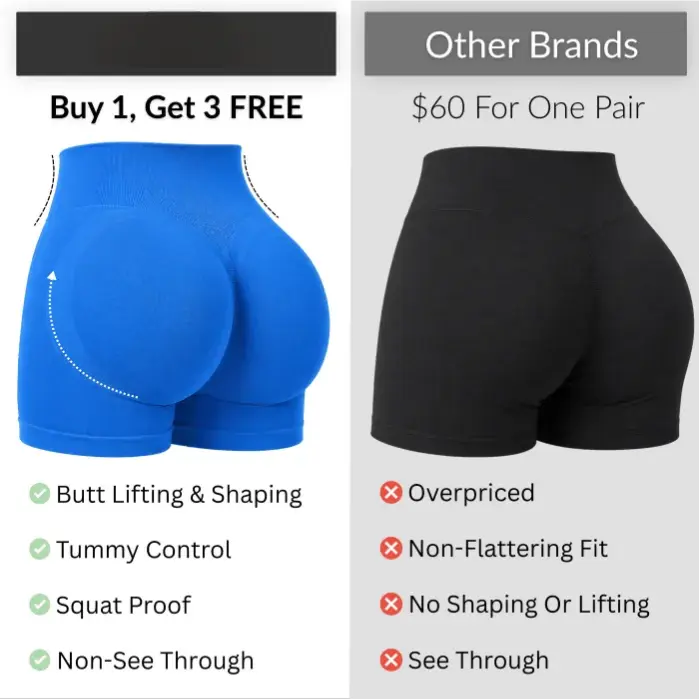 🍑 Contour Shaping Shorts, Tummy Control Butt Lifting Workout Shorts, Squat Proof Non-See Through Yoga Shorts